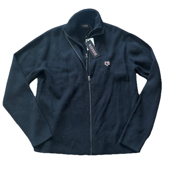 VAYDER Cardigan (NWT $545) Pisoni Double Zip Merino Wool & Cashmere Men’s Sz M - Picture 4 of 13
